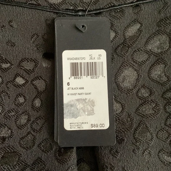 Guess Black Leopard Print Pleated Cocktail Skirt - 6 - Picture 2 of 4